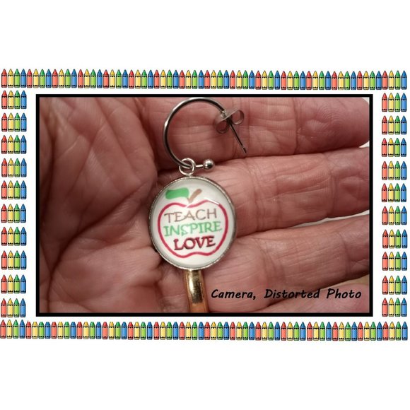 NEW Teacher Interchangeable Charm Earrings 5 Pairs/ Set School Appreciation Gift - Picture 4 of 6